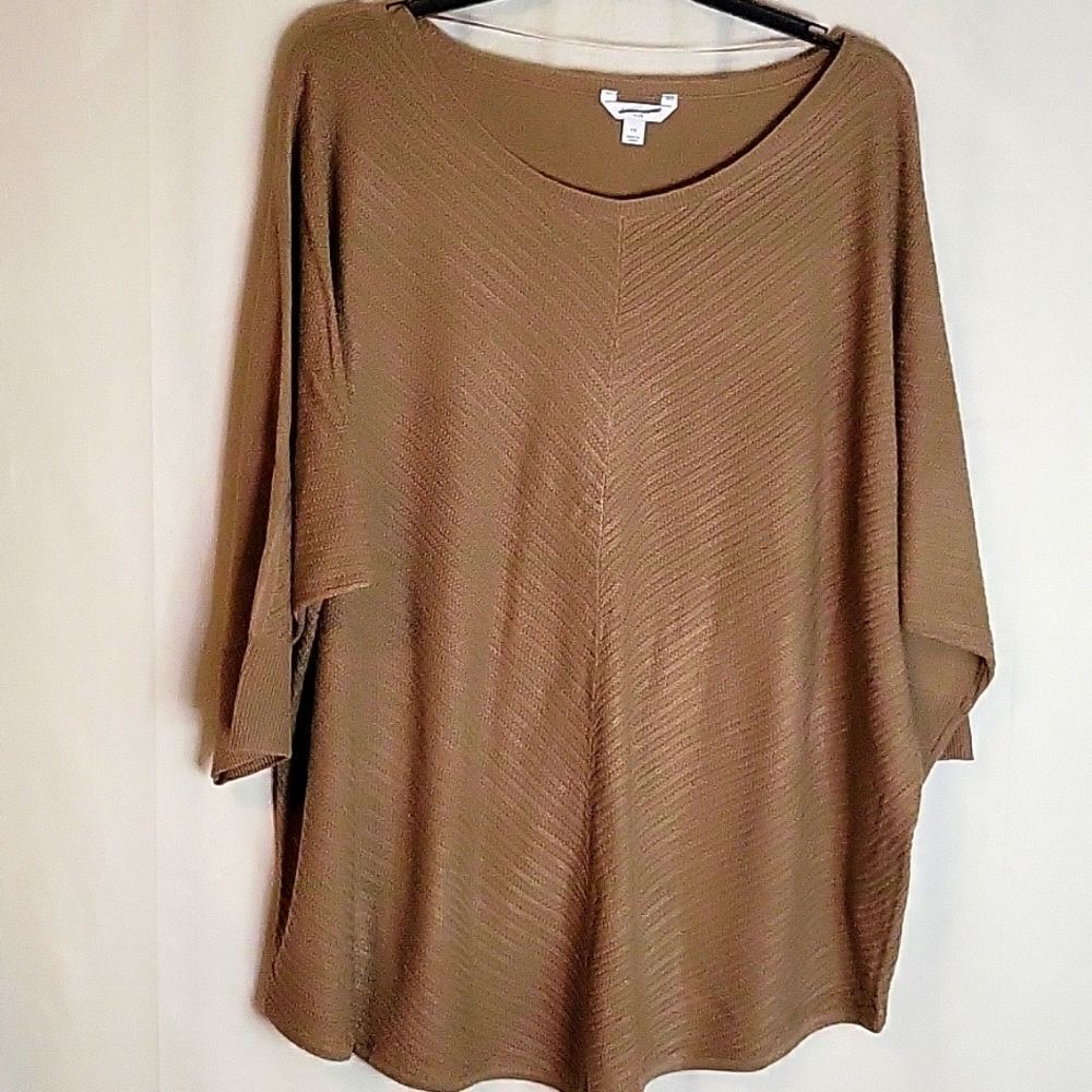 Mocha Boatneck Three-Quarter Sleeve Ruched Dolman Top - Women ...4x new